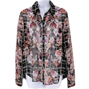 Artelier Nicole Miller/ Floral  button down blouse/ Size US M